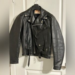 Leather biker jacket by excelled 1960s vintage rare hard to fin